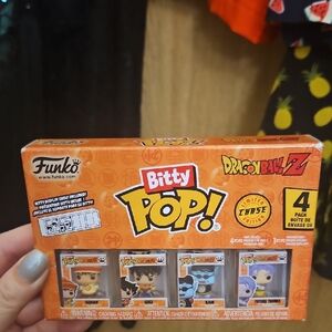 Funko Bitty Pop! Dragon Ball Z 4-Pack Vinyl Miniature Figures. Shelf Included.